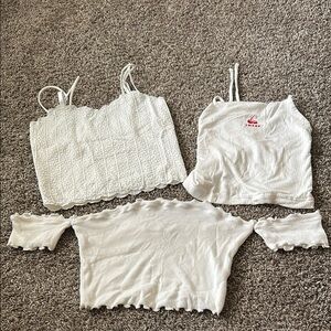White Crop Top Set